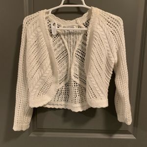 White cropped cardigan